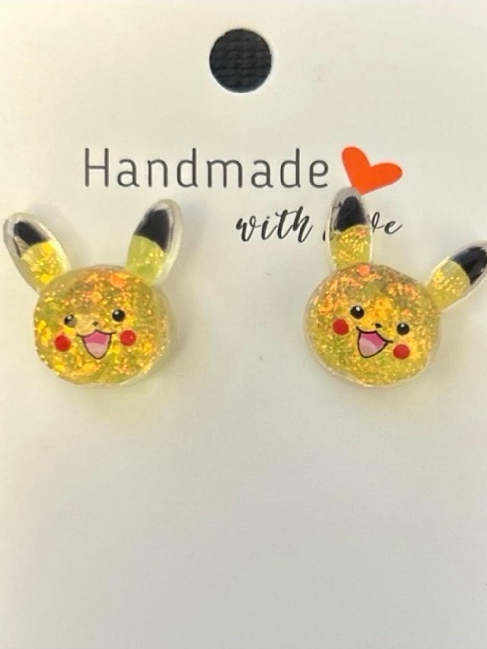 Handmade Yellow Bunny Face Kids Earrings